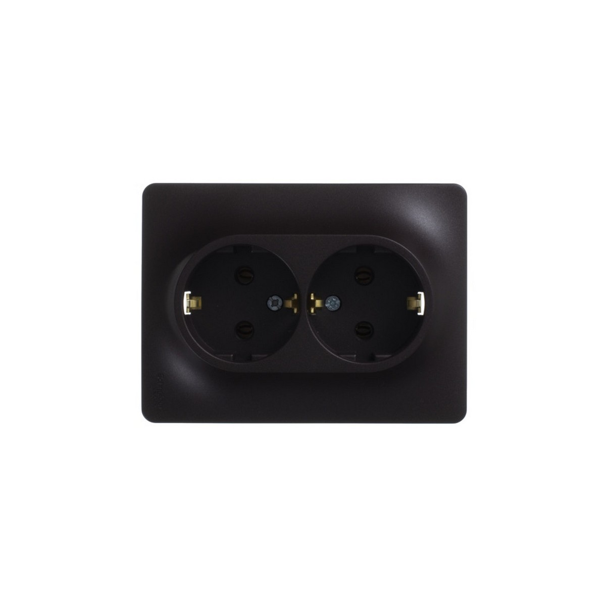 Glossa Шоколад Розетка Systeme Electric Glossa Шоколад двойная с заземлением, 16А, в сборе GSL000824