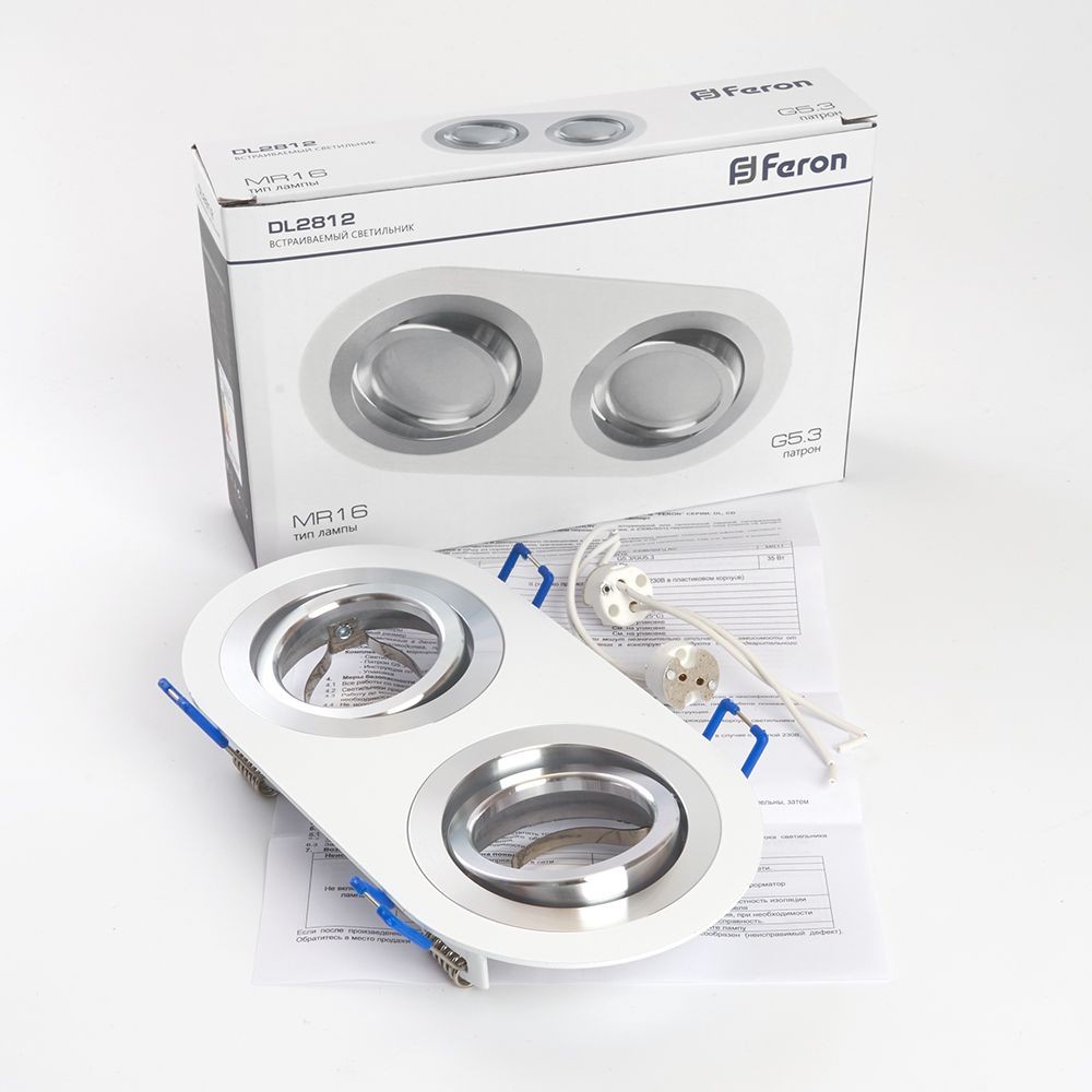 Встраиваемые светодиодные светильники Светильник потолочный встраиваемый Feron DL2812 черный 48461 