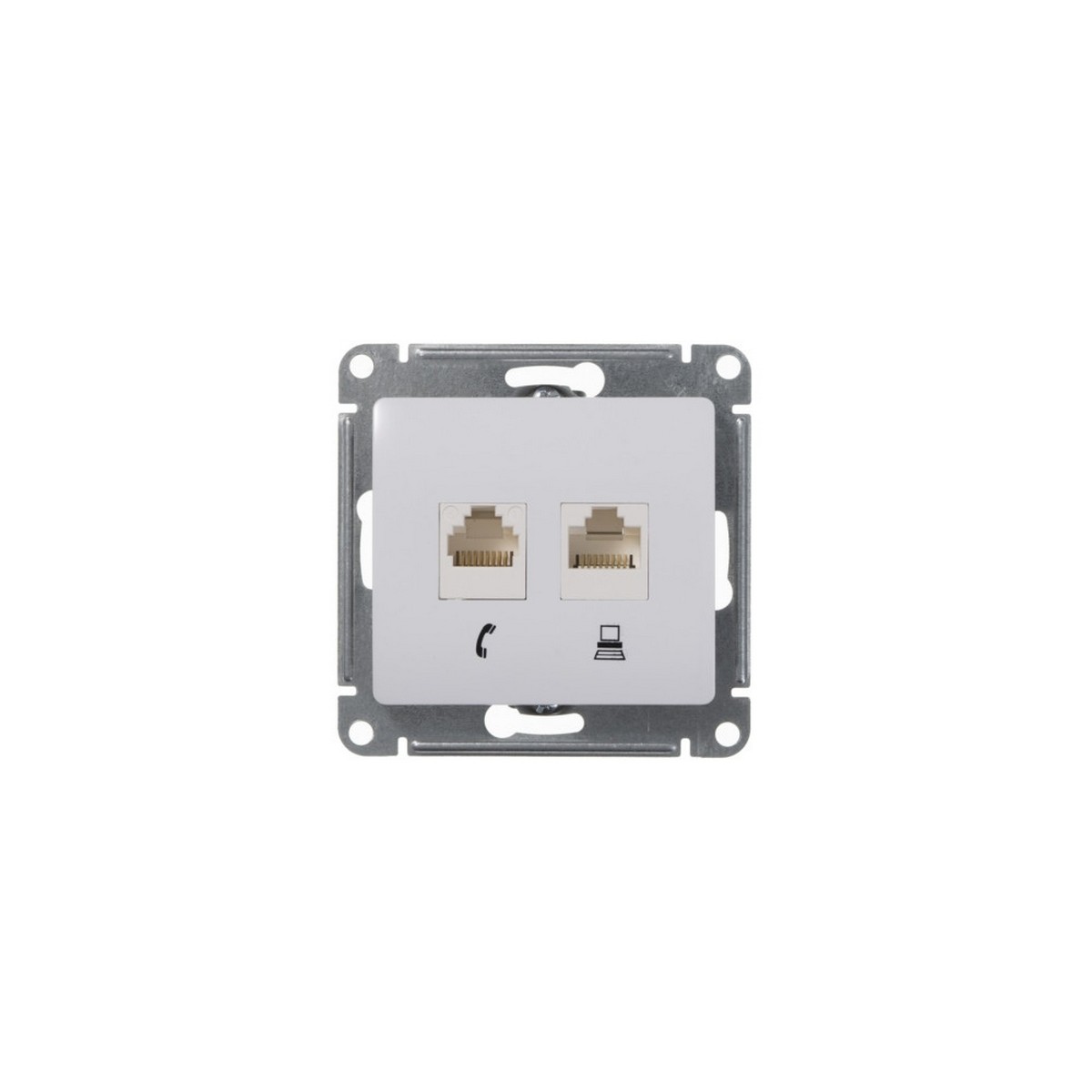 Glossa Белый Розетка Systeme Electric Glossa Белый TV проходная 4DB GSL000192