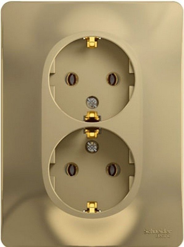 Glossa Титан Розетка Systeme Electric Glossa Титан 2-я с заземлением (в сборе с рамкой) GSL000424