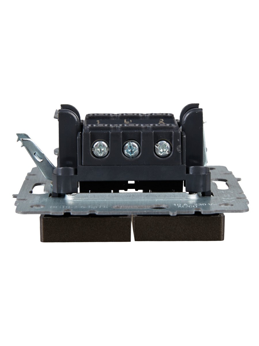 IEK Brite Бронза Выключатель IEK BRITE 2-клавишный проходной 10А ВС10-2-6-БрТБ темная бронза BR-V22-0-10-K45