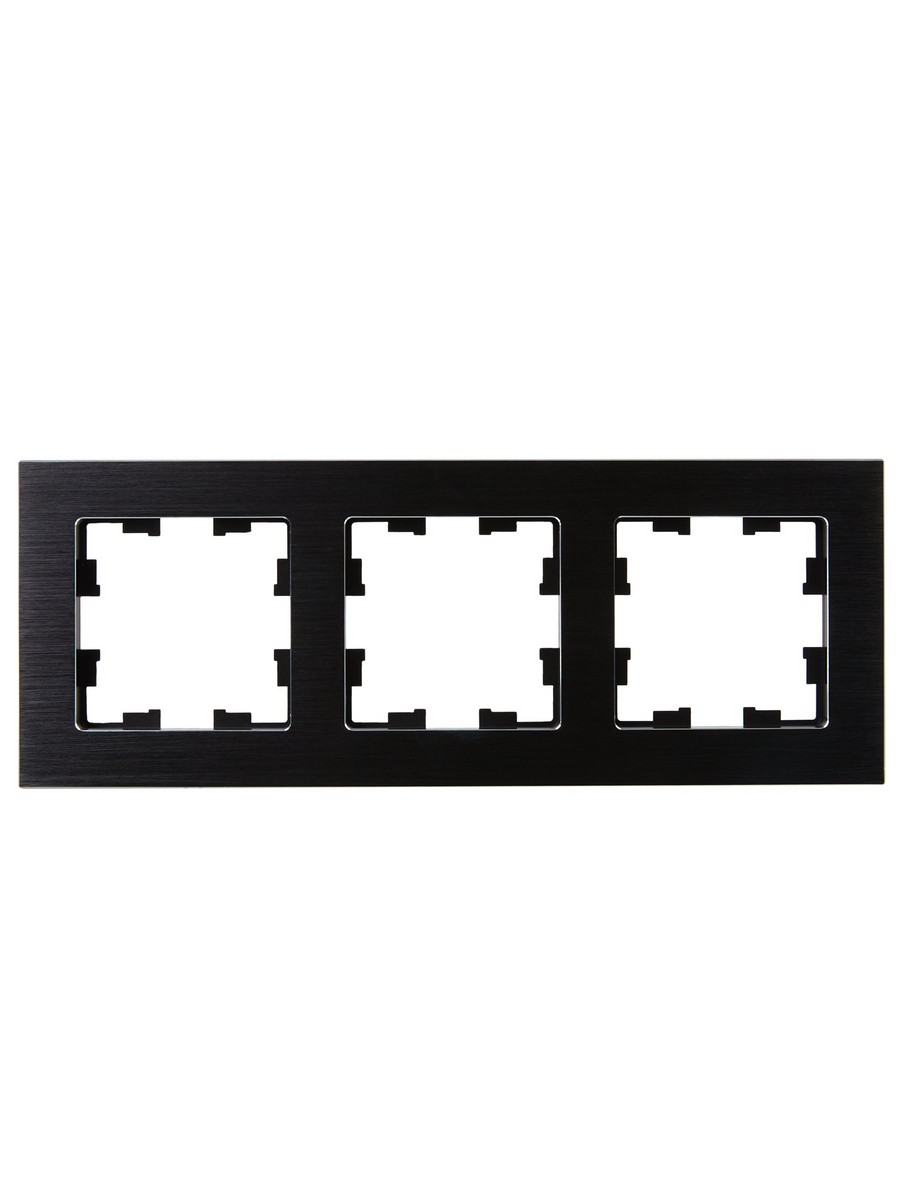 IEK Brite Рамки Рамка IEK BRITE 3-местная РУ-3-1-БрЧ металл черный BR-M32-M-K02