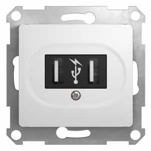 Glossa Белый Розетка Systeme Electric Glossa Белый USB GSL000132