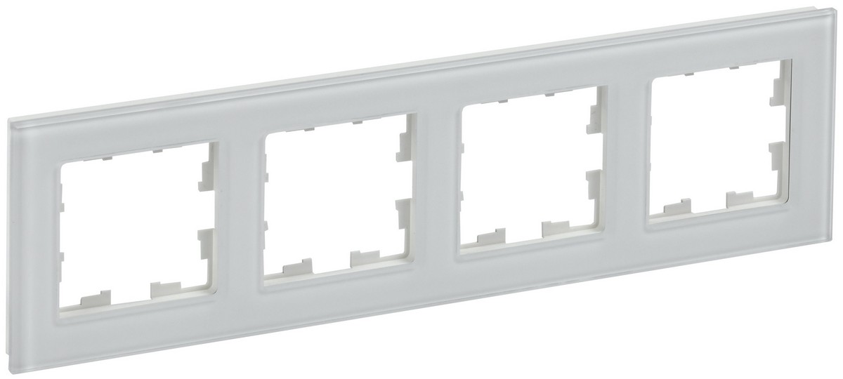 IEK Brite Рамки Рамка IEK BRITE 4-местная РУ-4-2-БрБ стекло белый BR-M42-G-K01