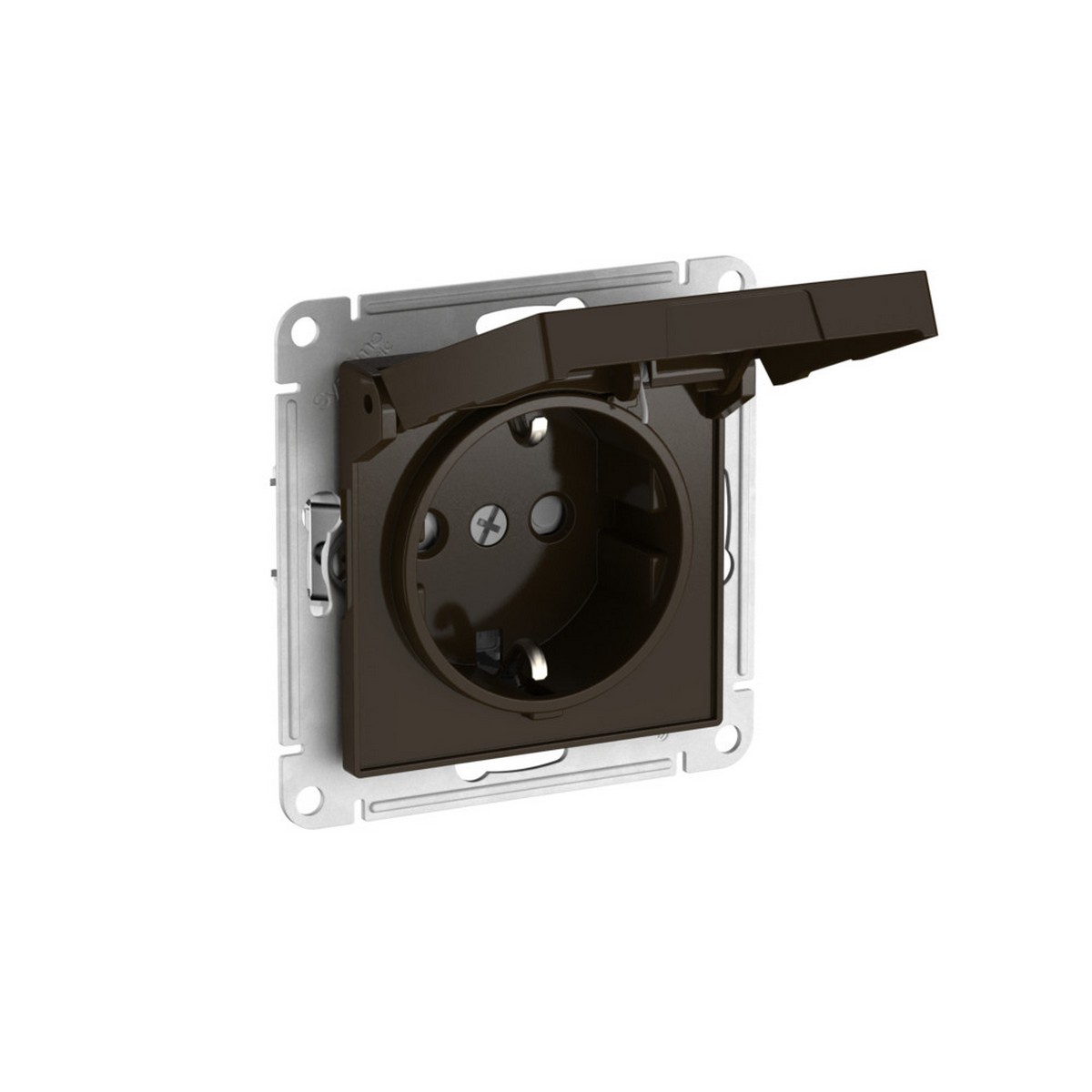 AtlasDesign Мокко Розетка SE AtlasDesign Мокко с заземл. со шторк. с крышкой IP20 быстрозажим. клем. ATN000646S