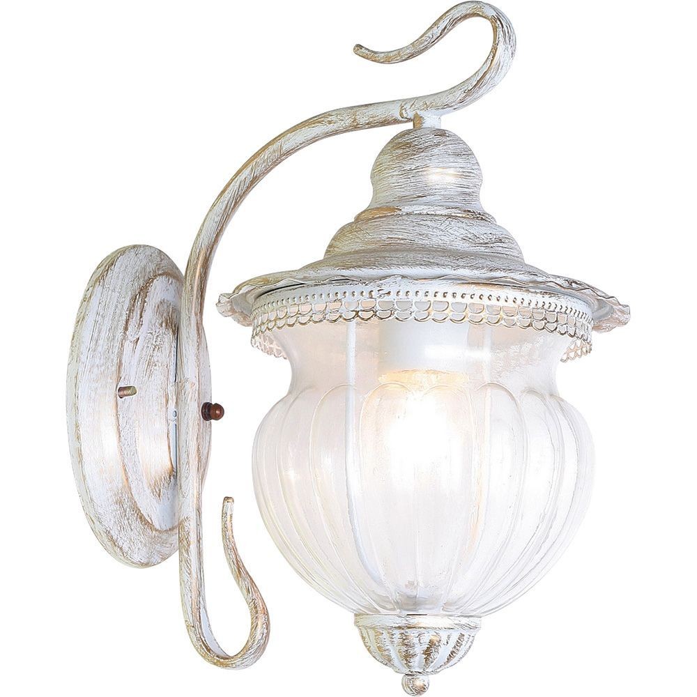 Уличные настенные светильники Светильник садово-парковый Feron PL591 на стену вниз 60W 230V E27 белое золото 41168 