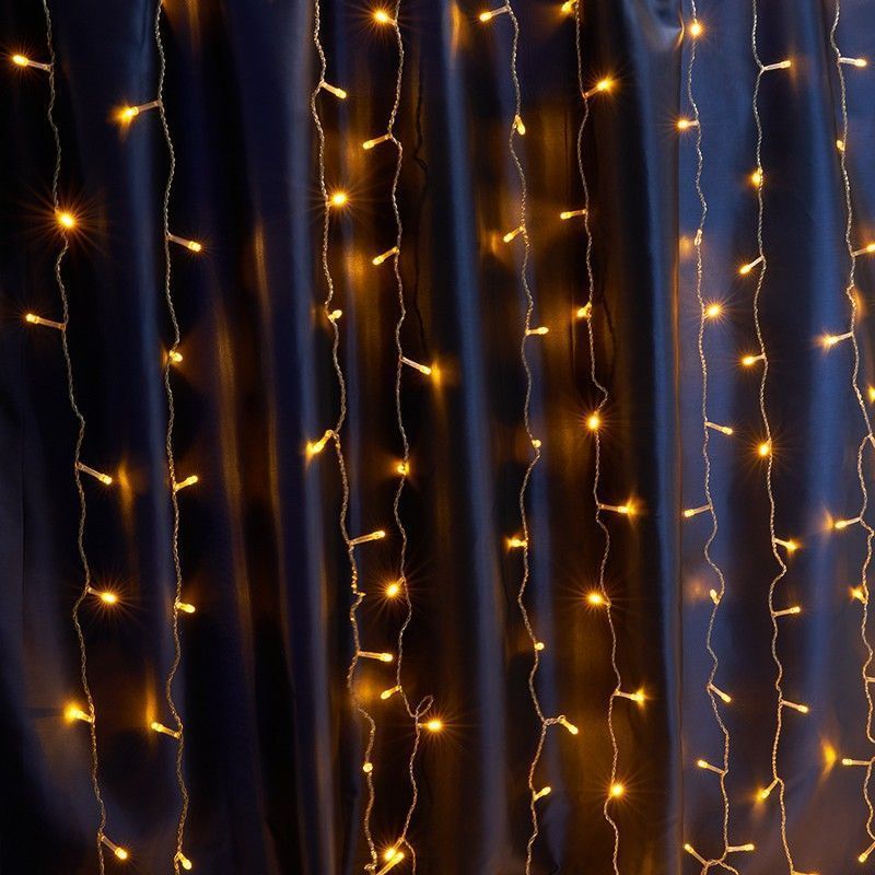 Светодиодная гирлянда Feron CL20 занавес статчиная 2*2м + 3м 230V желтый 220V 41624
