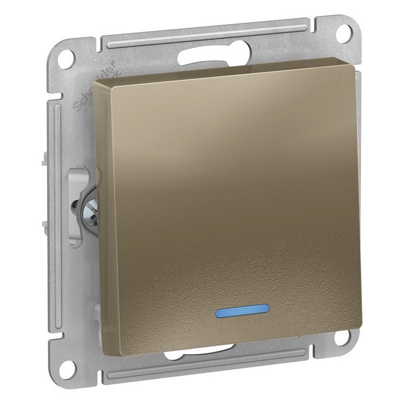 AtlasDesign Шампань Выключатель 1-клавишный Systeme Electric AtlasDesign Шампань с подсветкой, ATN000513