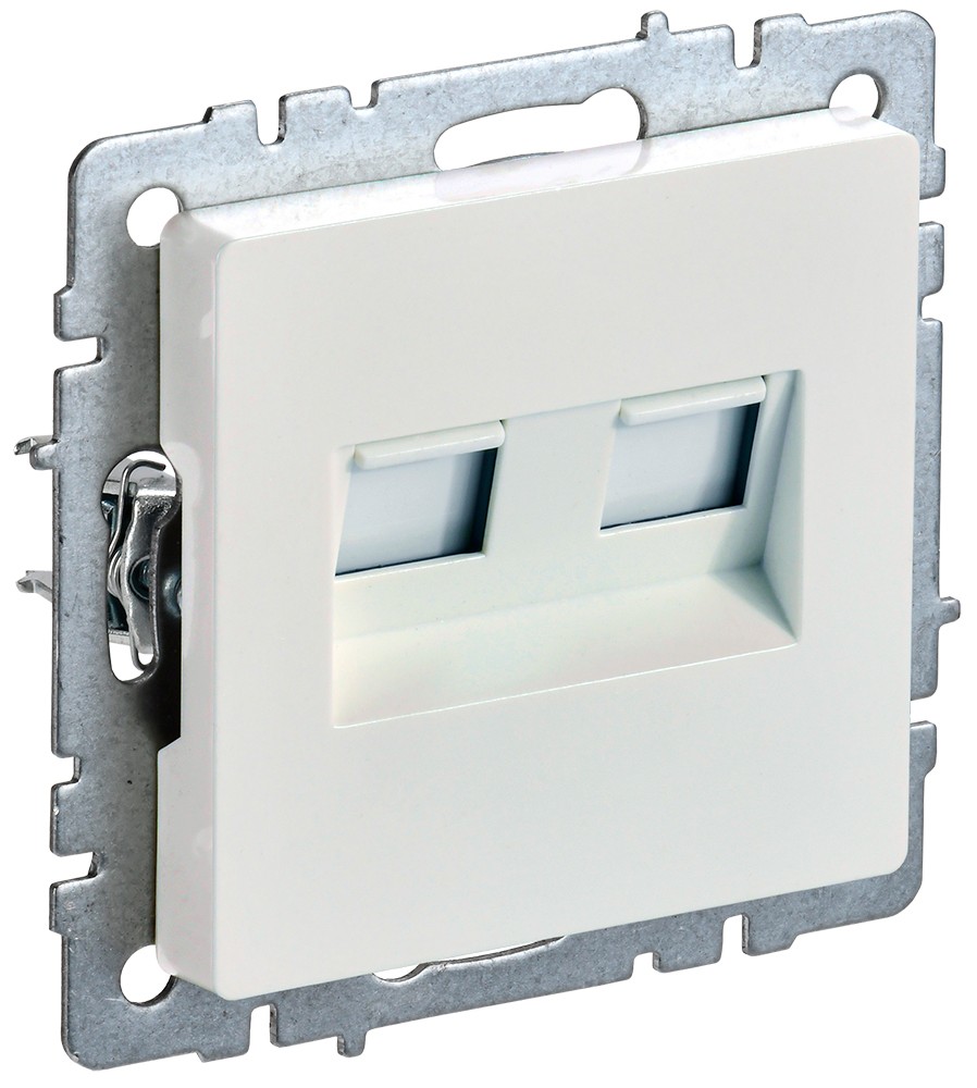 IEK Brite Жемчуг Розетка IEK BRITE компьютерная двойная кат.5E RJ45 РК10-2-БрЖ жемчуг BR-K20-1-K36