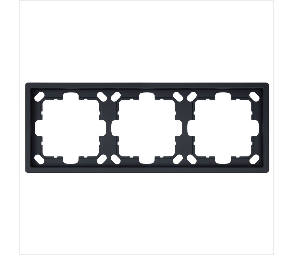 JASMART FD - розетки и выключатели Рамка JASMART FD 3-постовая Черный матовый (soft touch) 1003PBM