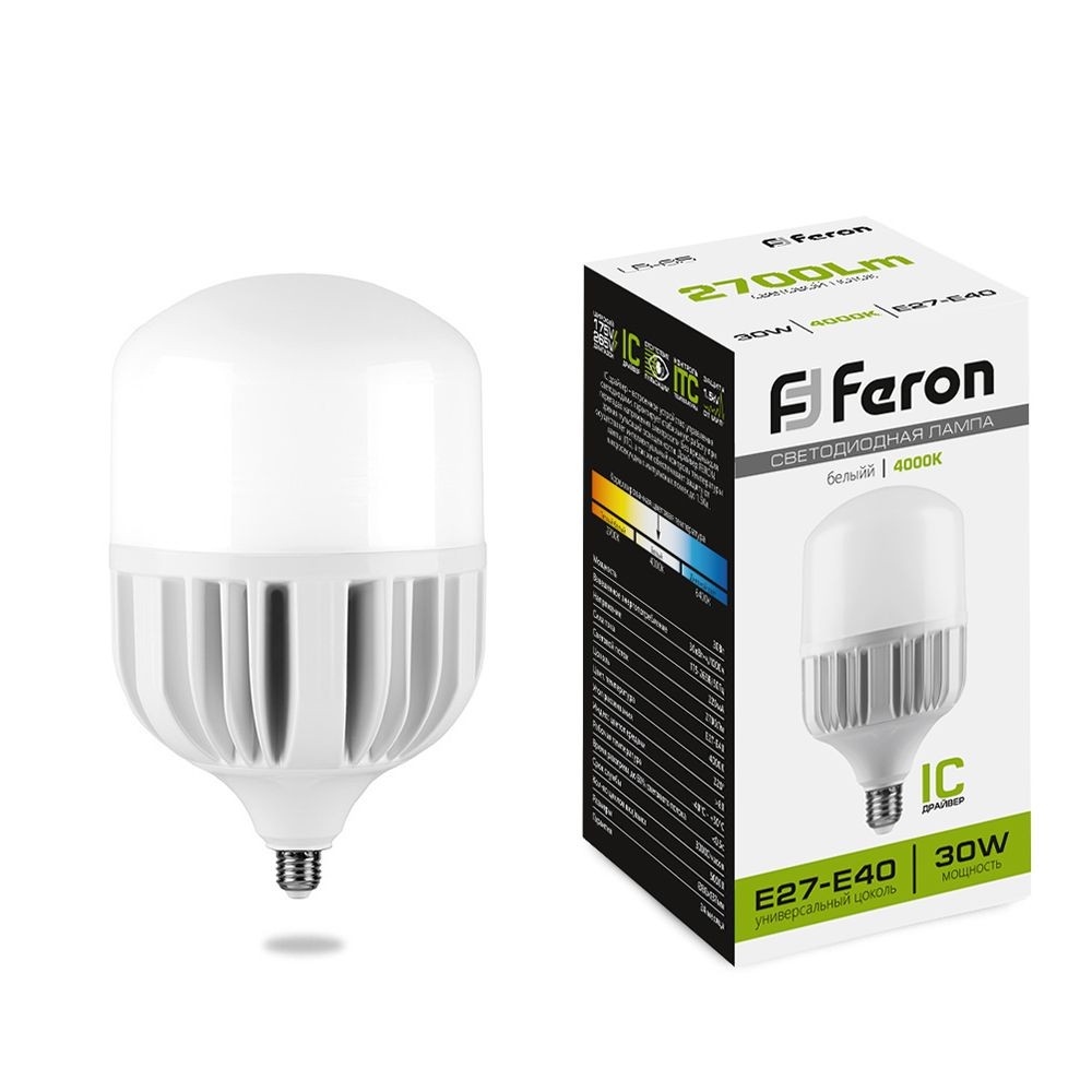 E27 Лампа светодиодная Feron LB-65 E27 30W 4000K 230V 25818 