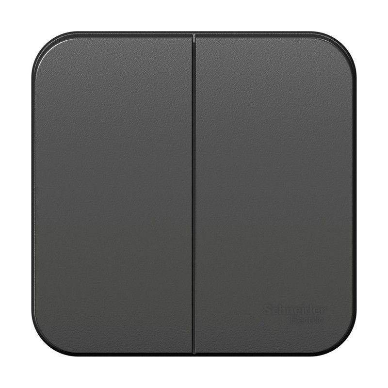 Blanca антрацит розетки и выключатели Выключатель SE Blanca 2-клавишный Антрацит наружный изолир. пластина BLNVA105016