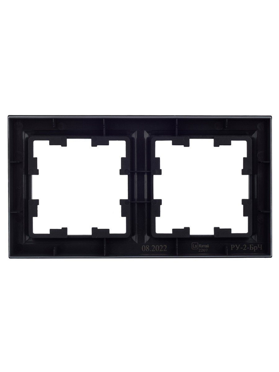 IEK Brite Рамки Рамка IEK BRITE 2-местная РУ-2-БрЧ черный BR-M22-K02