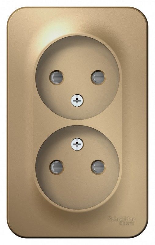 Blanca титан розетки и выключатели Розетка SE Blanca 2-ая Титан наружный б/з со шторками изолир. пластина BLNRA001214