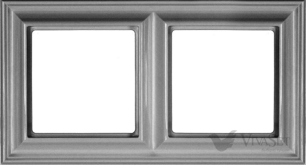 Рамки Jung Eco Profi Standart Рамка двойная Jung Eco Profi Deco алюминий EPD482AL