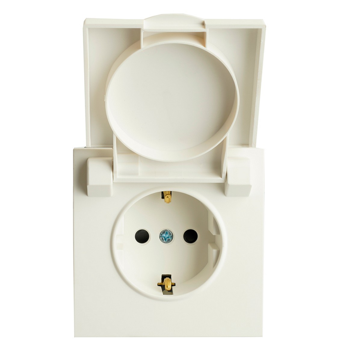 Эмили - Розетки и выключатели Stekker Розетка 1-ая с крышкой с защ. штор с/з STEKKER Эмили RST16-5112-01 белый фарфор soft touch 49881