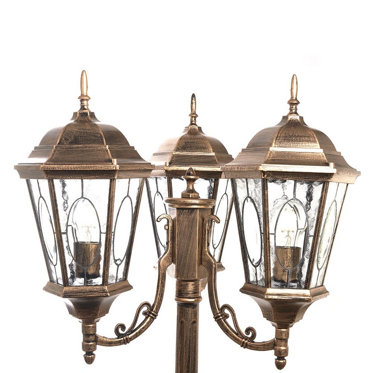 Уличные светильники столб Светильник садово-парковый Feron PL158 шестигранный столб 3*60W E27 230V черное золото 11326 