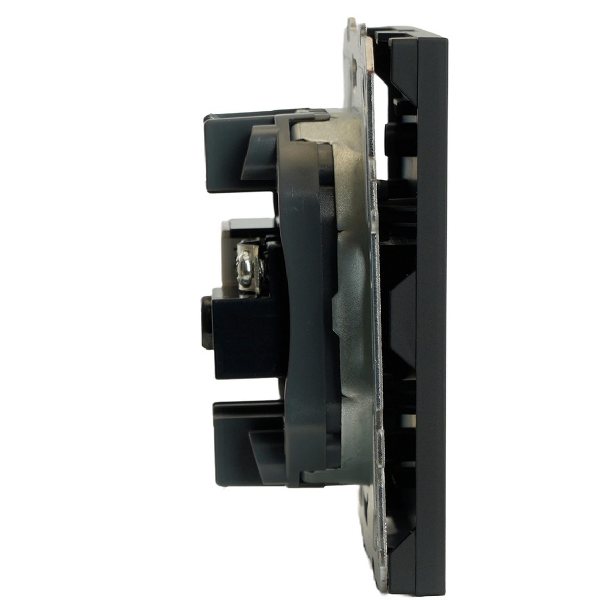 Эмили - Розетки и выключатели Stekker Розетка TV + компьютерная RJ-45 STEKKER Эмили RST00-5106-05 черный уголь soft touch 49846