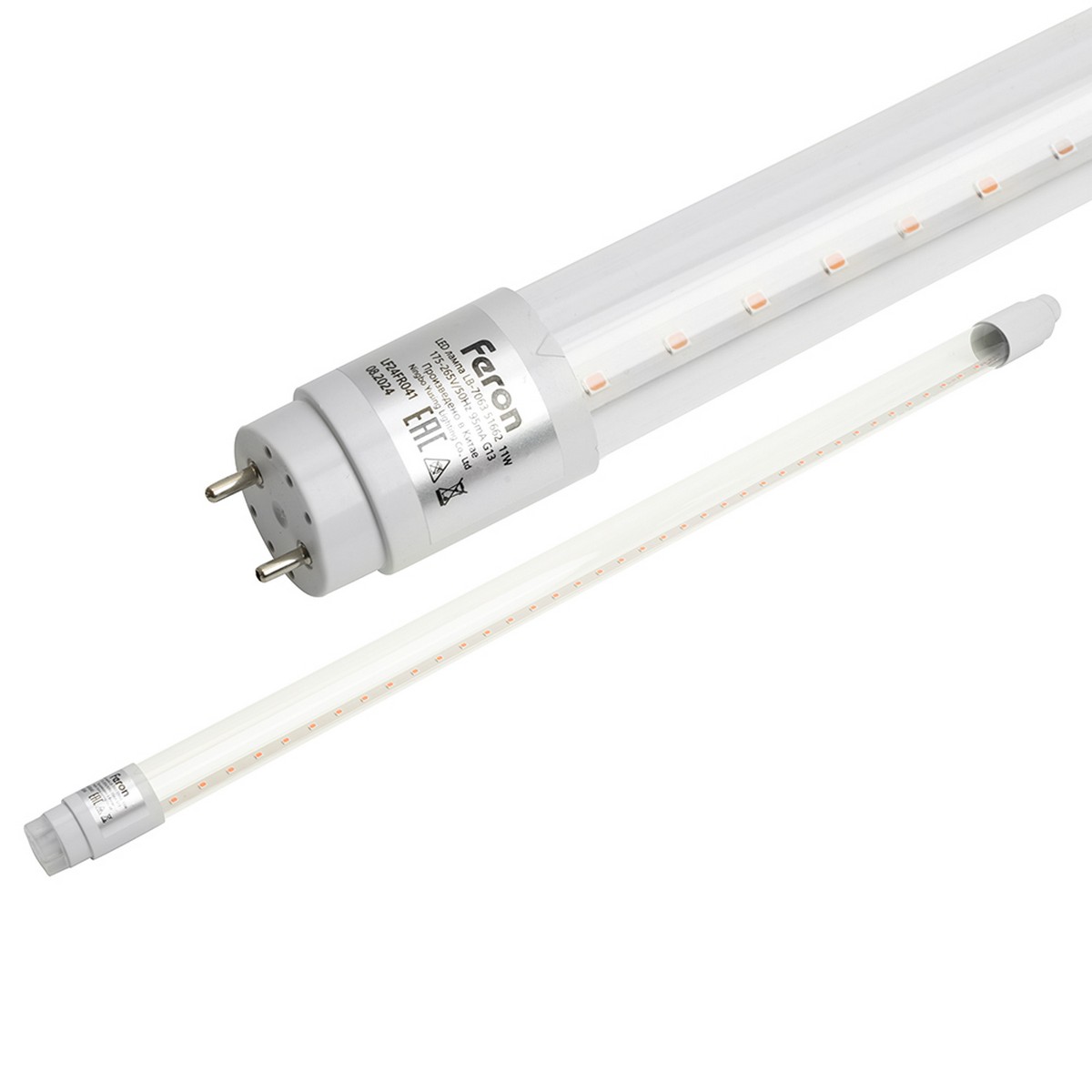 T8/G13 Лампа светодиодная для растений T8 Feron LB-7063 G13 стекло 11W красно-синий спектр 51662