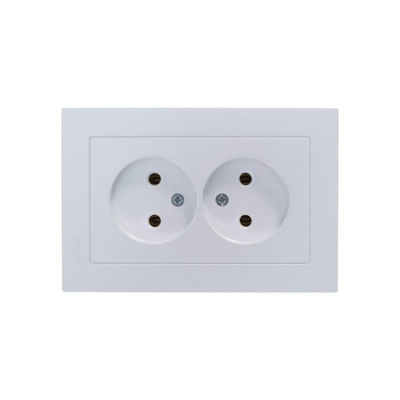AtlasDesign Жемчуг Розетка Systeme Electric AtlasDesign Жемчуг б/з двойная, 16А, в сборе ATN000420