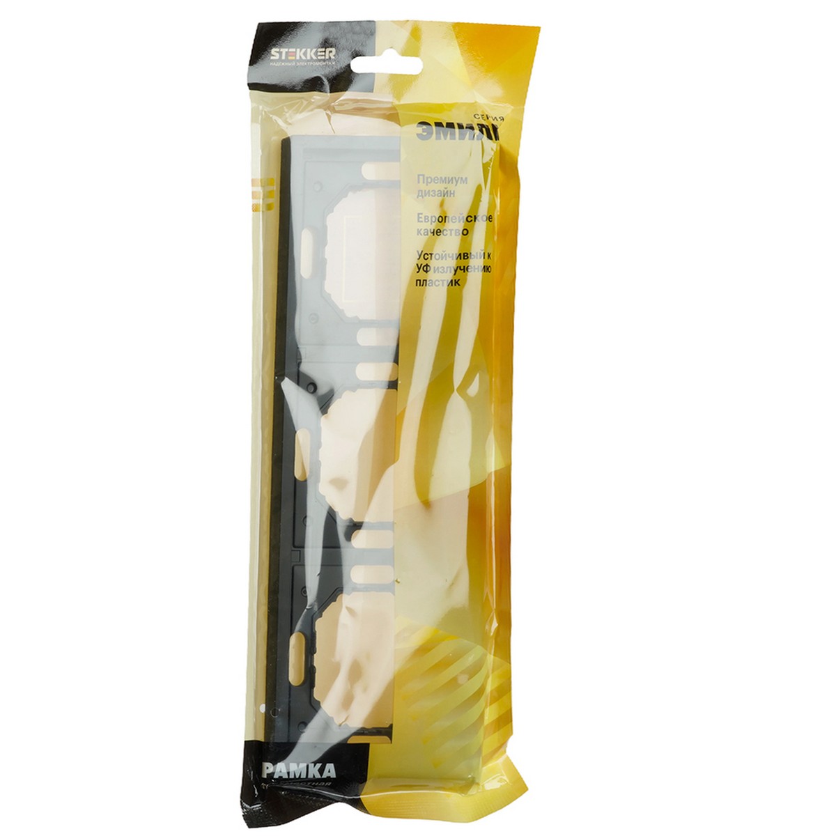 Эмили - Розетки и выключатели Stekker Рамка 3-ая STEKKER Эмили PFR00-5003-05 черный уголь soft touch 49860