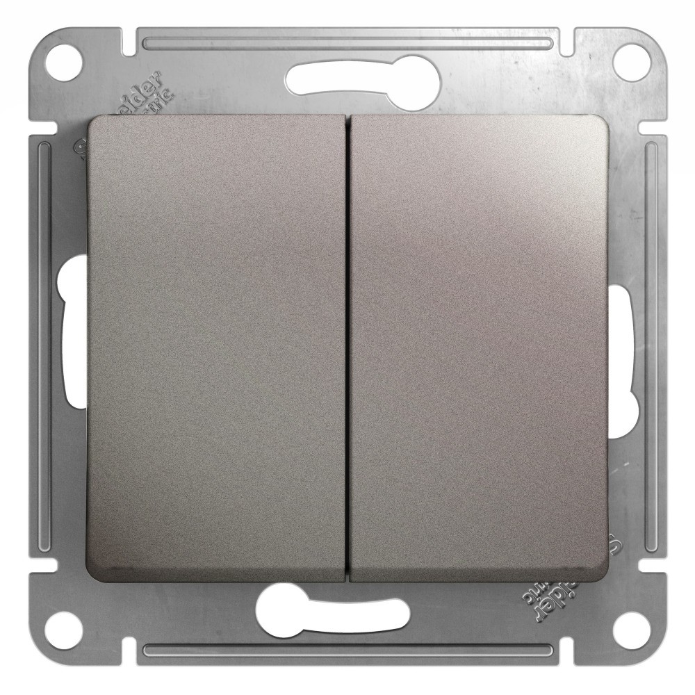 Glossa Платина Выключатель 2-клавишный Systeme Electric Glossa Платина GSL001251