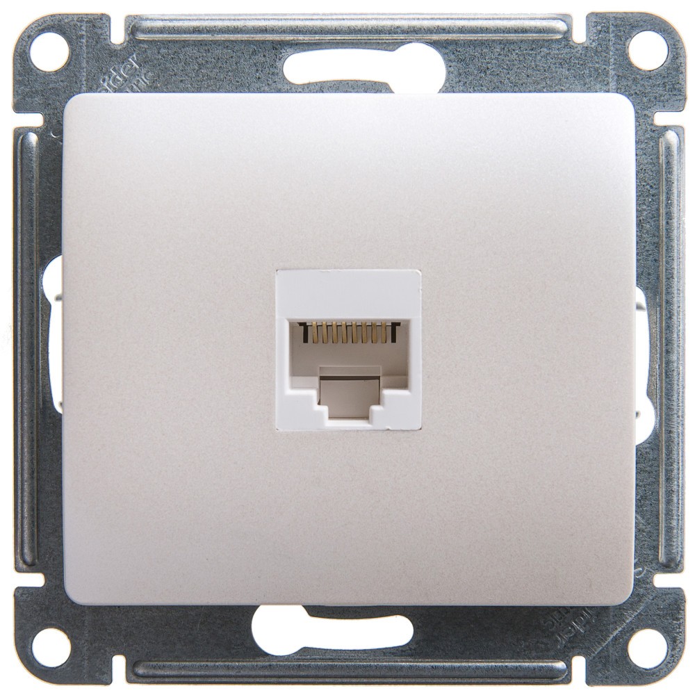 Glossa Перламутр Розетка компьютерная Systeme Electric Glossa Перламутр RJ45 кат.5E механизм GSL000681K