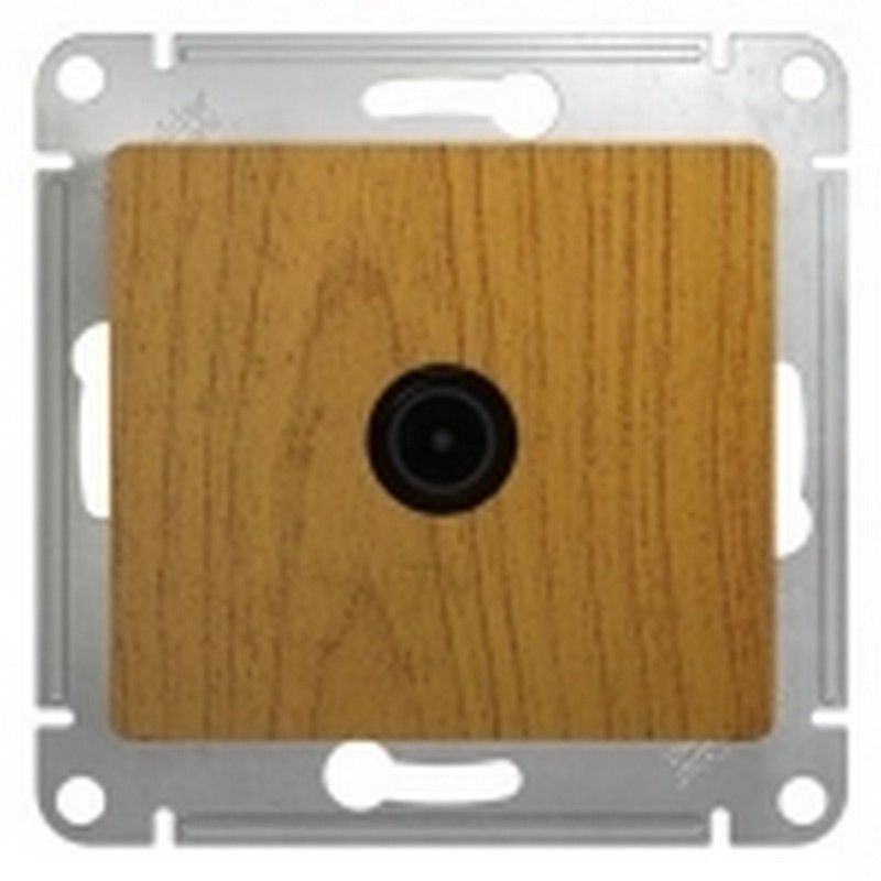 Glossa Дуб Розетка TV Systeme Electric Glossa Дерево Дуб одиночная 1DB GSL000591