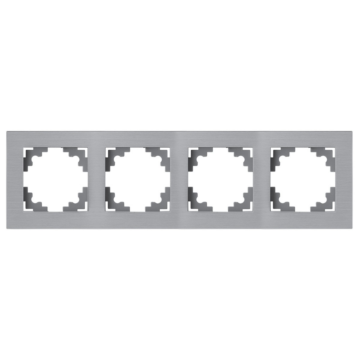 Катрин - Розетки и выключатели Stekker Рамка 4-местная металл STEKKER MFR00-7004-03 Катрин серебро 50023