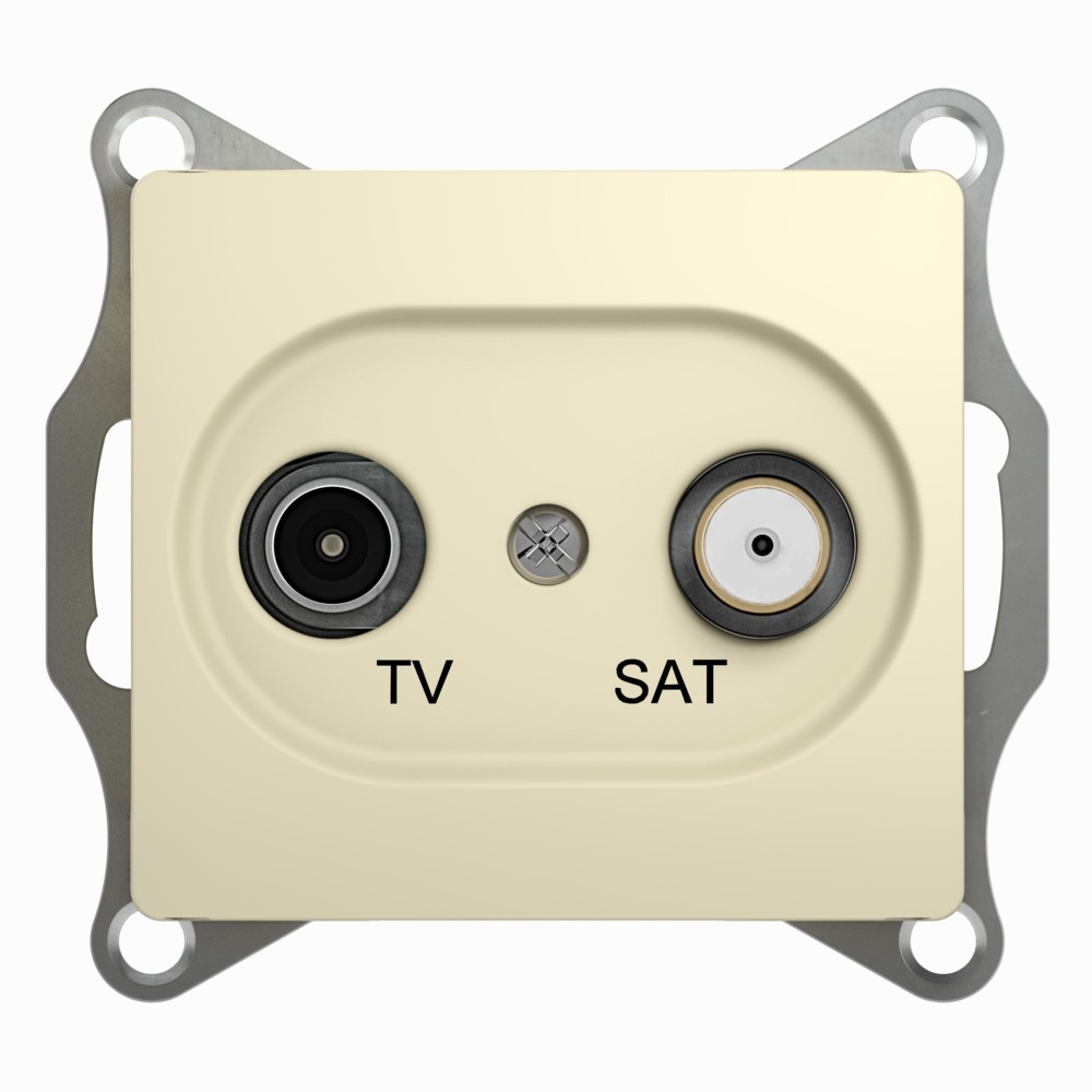 Glossa Бежевый Розетка TV-SAT Systeme Electric Glossa Бежевый проходная 4DB GSL000298