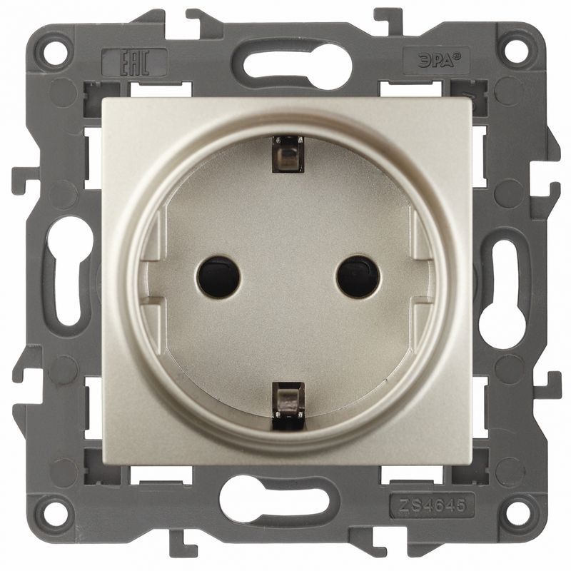 Розетки и выключаиели ЭРА Elegance Шампань Розетка ЭРА Elegance Шампань с/з со шт 14-2102-04 Б0034275