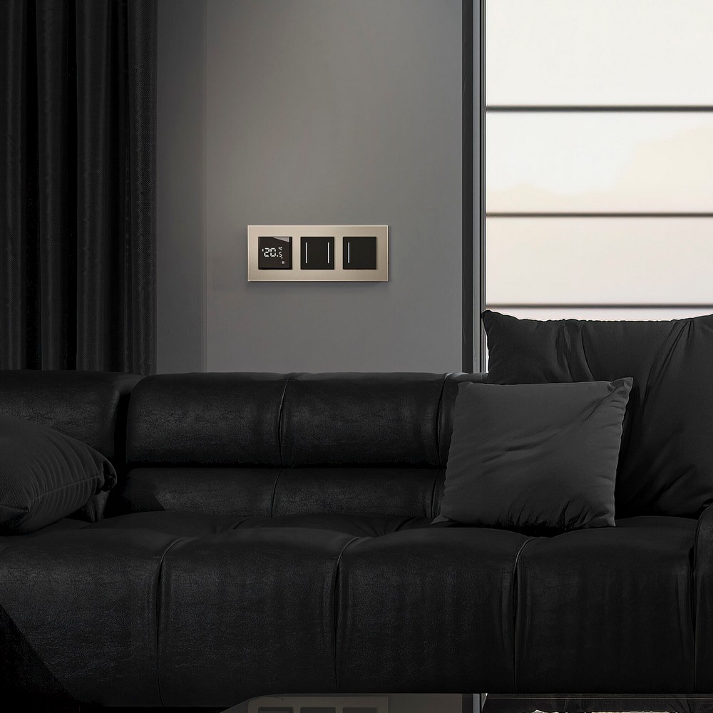 Werkel Черный матовый механизмы Сенсорный выключатель Werkel двухклавишный с подсветкой (черный) W45220080