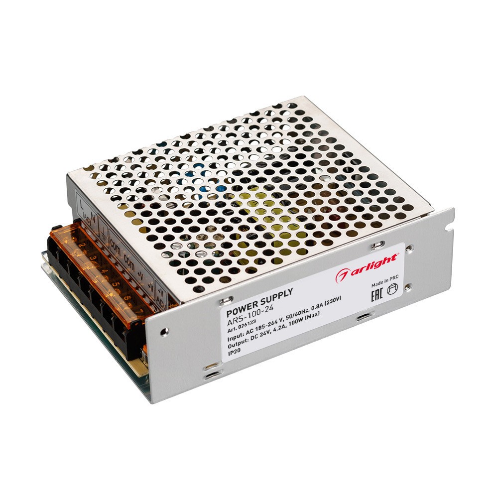 Блоки питания для светодиодной ленты Блок питания Arlight ARS-100-24 (24V, 4.2A, 100W) (IP20 Сетка, 2 года) 026123 