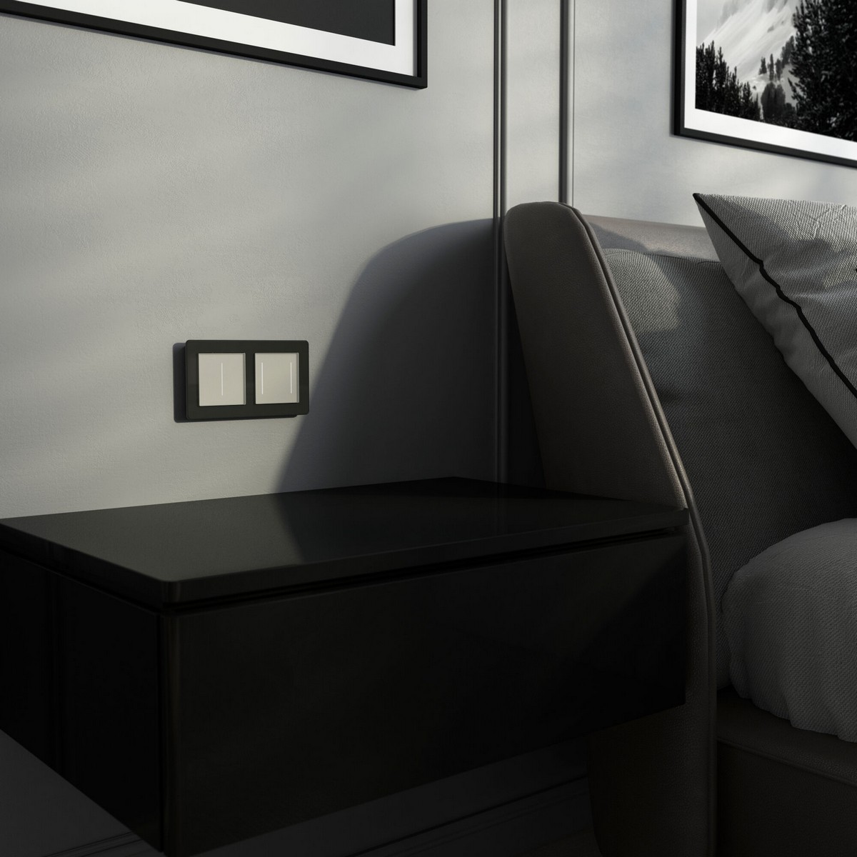 Werkel дымчатый Умный сенсорный Выключатель Werkel двухклавишный (дымчатый) W4523641