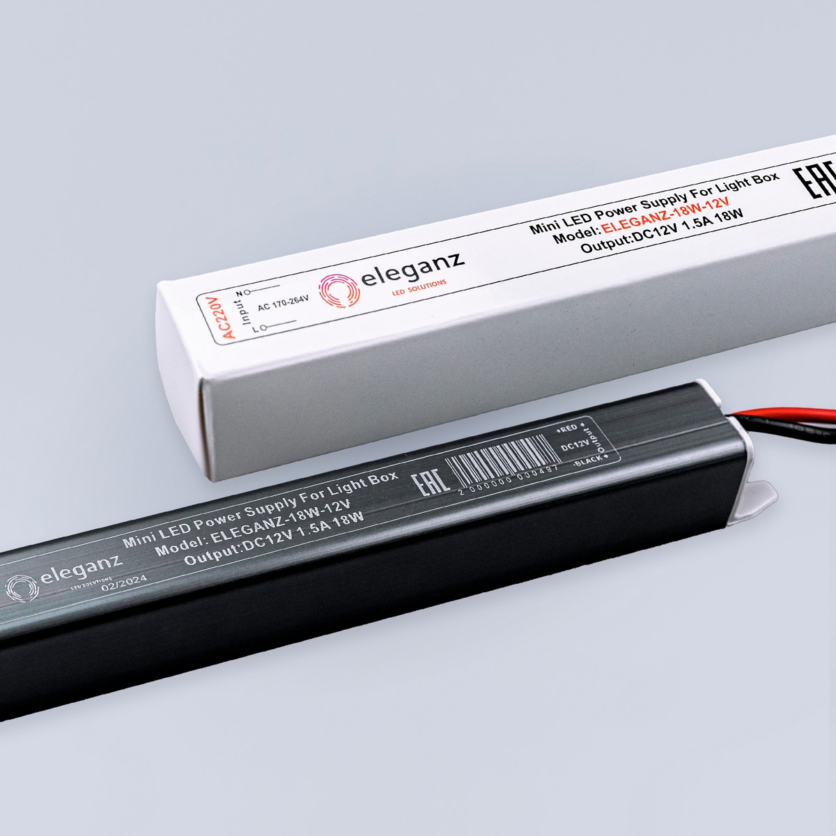 Блоки питания для светодиодной ленты Блок питания для светодиодной ленты Eleganz 12V 18W IP20 карандаш узкий 1141 