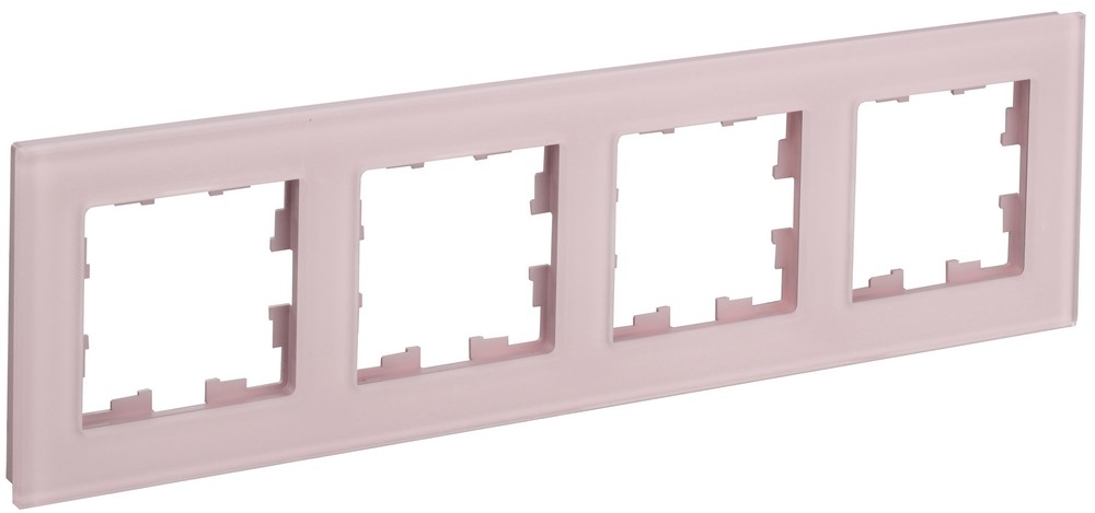 IEK Brite Рамки Рамка IEK BRITE DECOR Розовый матовый стекло 4-мест. РУ-4-2-Бр BR-M42-G-31-K14