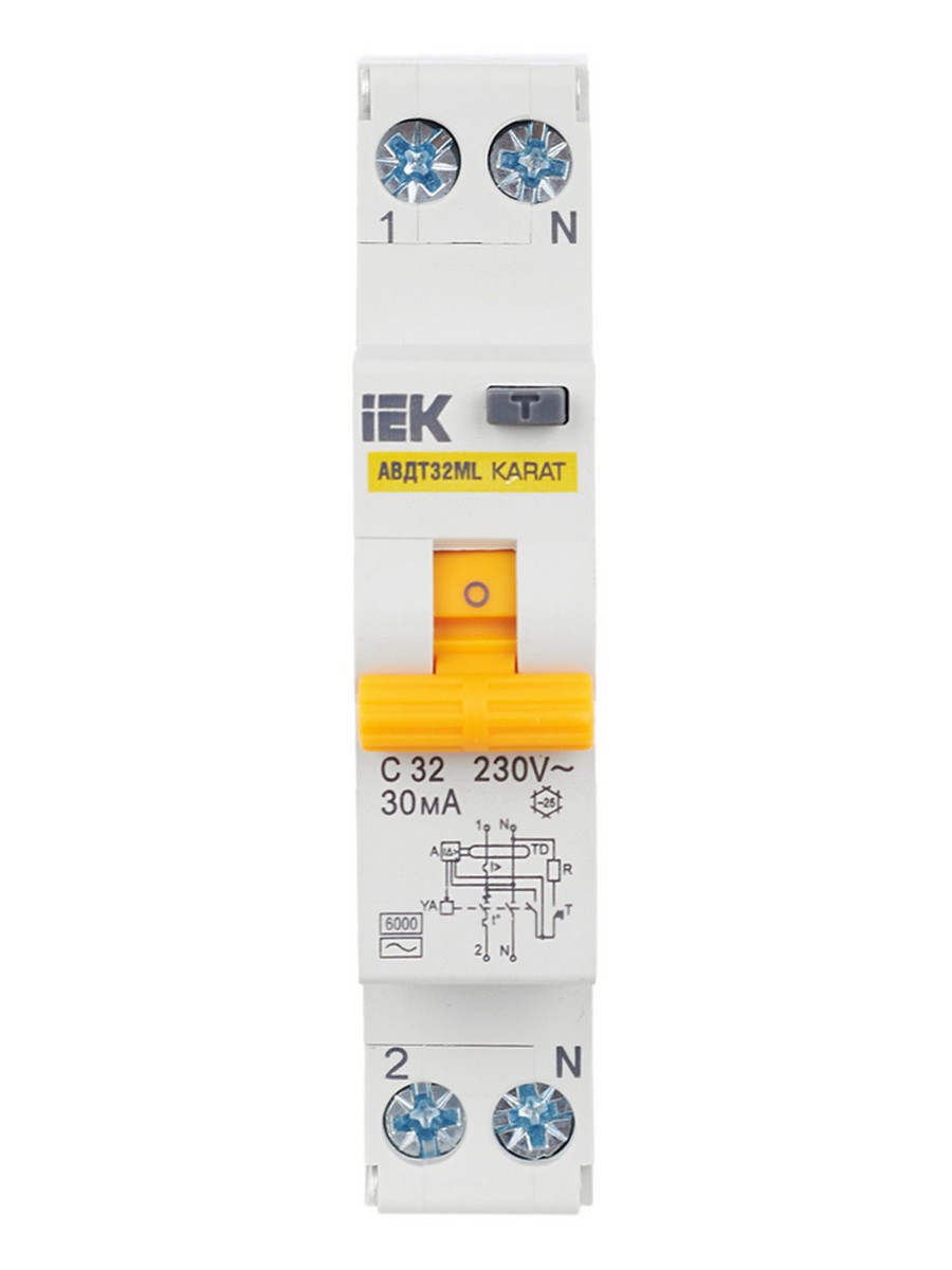 IEK Дифференциальный автоматический выключатель IEK KARAT АВДТ32МL С32 30мА KARAT MVD12-1-032-C-030 