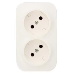 Накладные Розетки и выключатели Legrand Quteo Белый Розетка Legrand Quteo двойная без земли без шторок белая 782231 (782212)