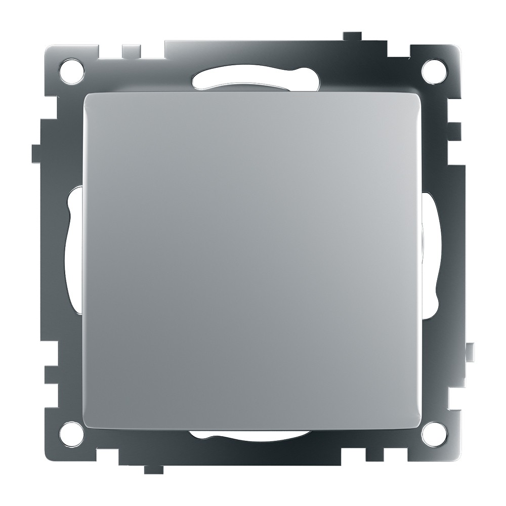 Катрин - Розетки и выключатели Stekker Выключатель 1-клавишный STEKKER GLS10-7103-03 250V 10А Катрин серебро 39575