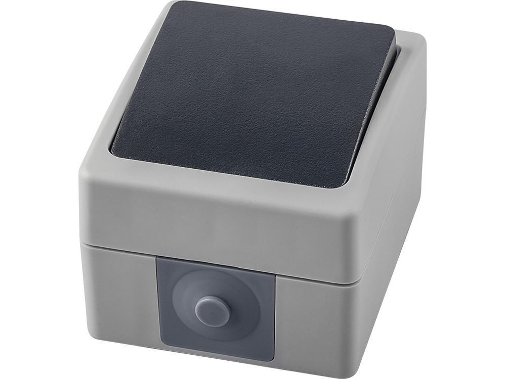 Накладные розетки и выключатели Stekker Выключатель 1-клавишный STEKKER PSW10-111-54 открытой установки 10А IP54 серый/графит Велена 32752