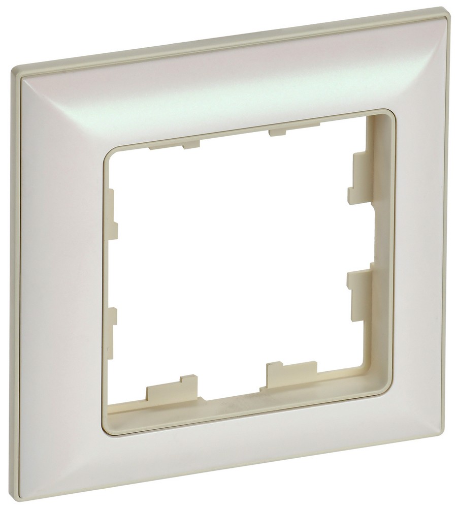 IEK Brite Рамки Рамка IEK BRITE DECOR Жемчуг/беж 3D-форма 1-мест. РУ-1-Бр BR-M12-12-1-K10