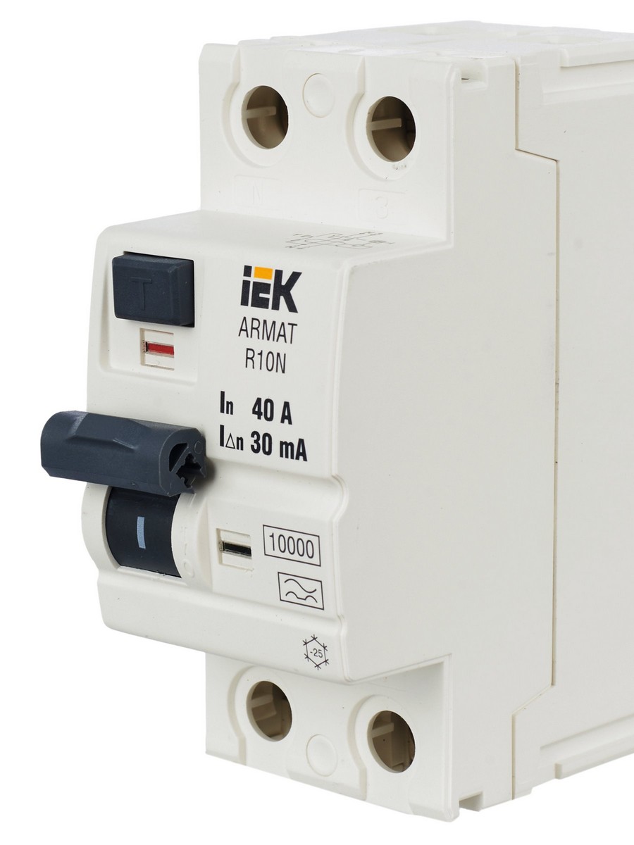 IEK ВДТ УЗО IEK ARMAT R10N 2P 40А 30мА тип A AR-R10N-2-040A030 