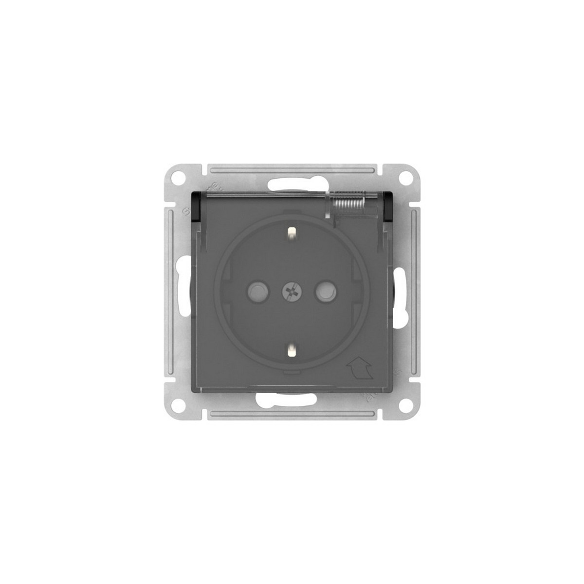 AtlasDesign Карбон Розетка SE AtlasDesign Aqua Карбон с зазем. со шт. с прозрач. крыш IP44 быстрозажим. клем. ATN441046S