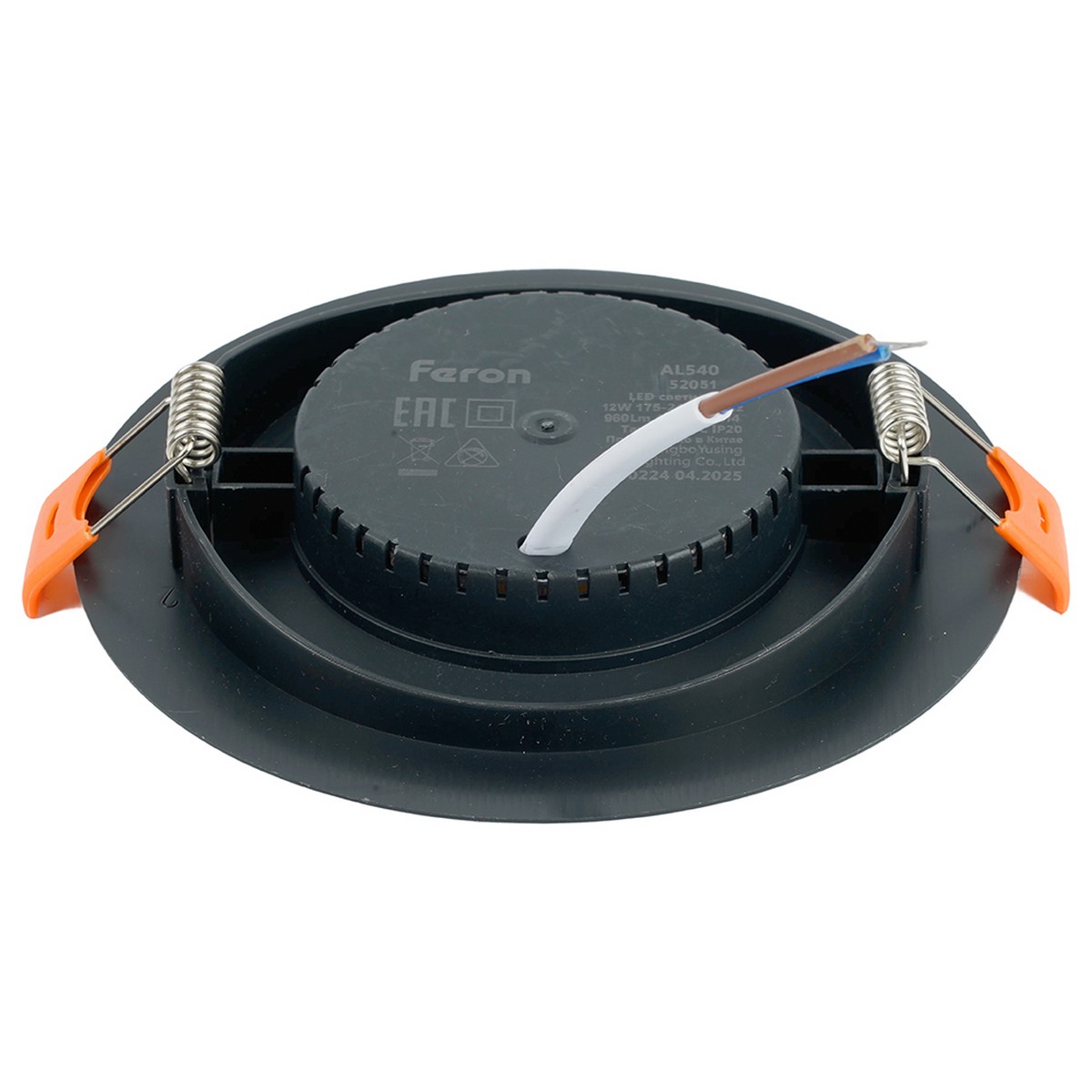 Встраиваемые светодиодные светильники Светодиодный светильник Feron.ONE AL540 встраиваемый 12W 4000K черный "круг" 52051 