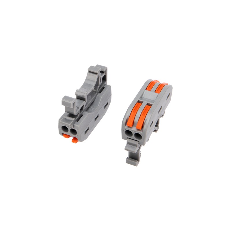 Клемма проходная 222-422D 2-полюсная (0.08-4 mm2) с креплением на DIN-рейку