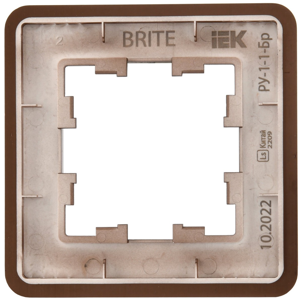 IEK Brite Рамки Рамка IEK BRITE DECOR Коричневый металл скругл.угол 1-мест. РУ-1-1-Бр RE AL BR-M12-M-21-K30