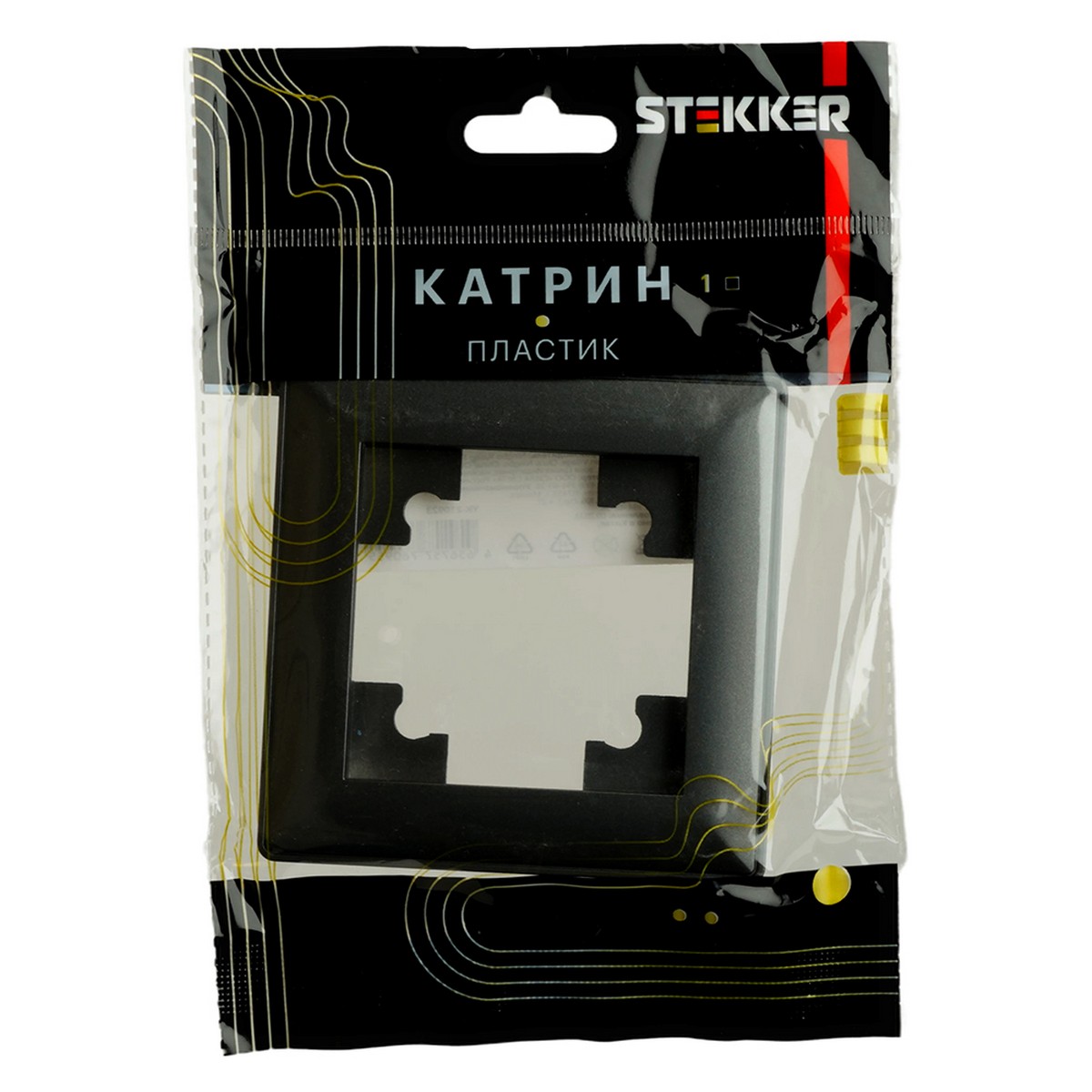 Катрин - Розетки и выключатели Stekker Рамка STEKKER PFR00-7001-05 1-ая Катрин черный 39812