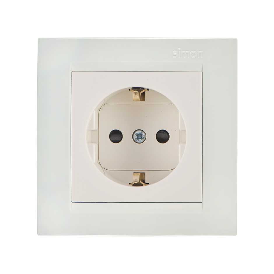 Розетки и выключатели Simon 15 Бежевый Розетка с/з Simon 15 Бежевая 16А 1591432-031