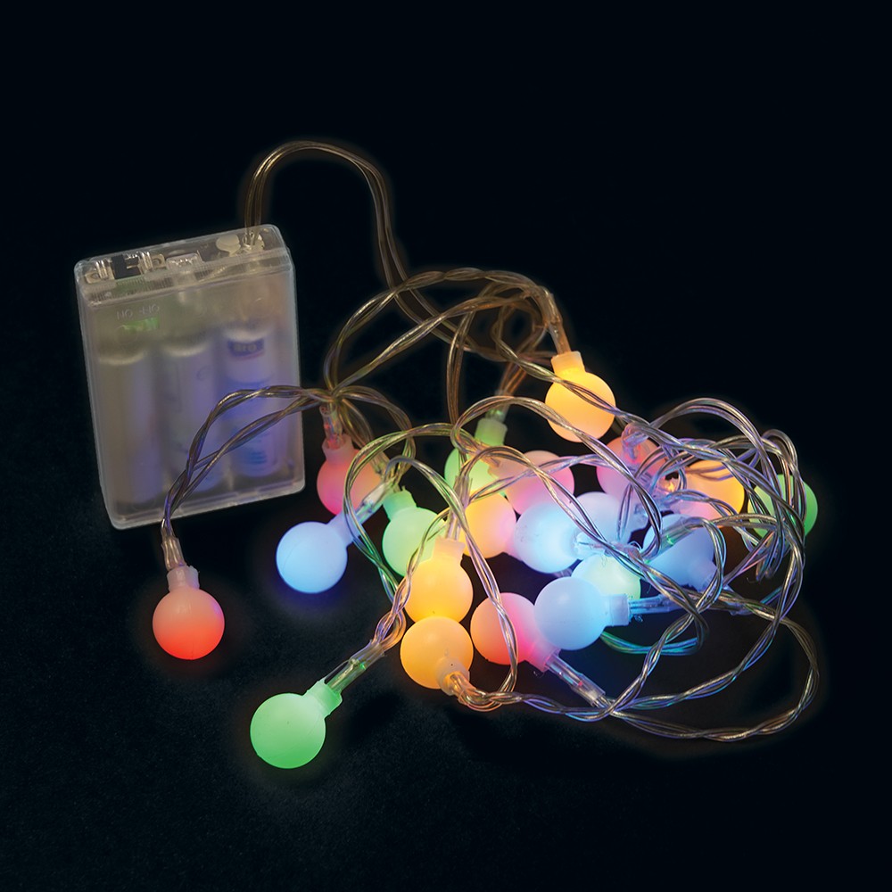 Светодиодная гирлянда Feron CL556 линейнаястатичная мультиколор 4м + 0.5м с питанием от батареек прозрачный шнур 26763