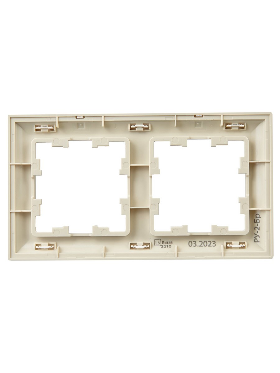IEK Brite Рамки Рамка IEK BRITE DECOR Жемчуг/беж 3D-форма 2-мест. РУ-2-Бр